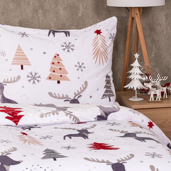 4Home Obliečky Cute reindeer mikroflanel, 140 x 200 cm, 70 x 90 cm