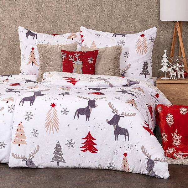 4Home Obliečky Cute reindeer mikroflanel, 140 x 200 cm, 70 x 90 cm