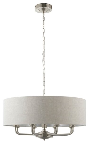 Endon 99152 - Luster na reťazi HIGHCLERE 8xE14/40W/230V šedá/matný chróm