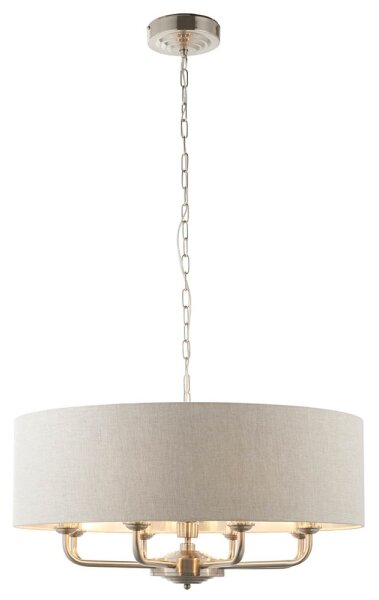 Endon 99152 - Luster na reťazi HIGHCLERE 8xE14/40W/230V šedá/matný chróm