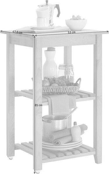 SERVÍROVACÍ VOZÍK, farba buka, 53/85/46 cm Carryhome - Barový nábytok