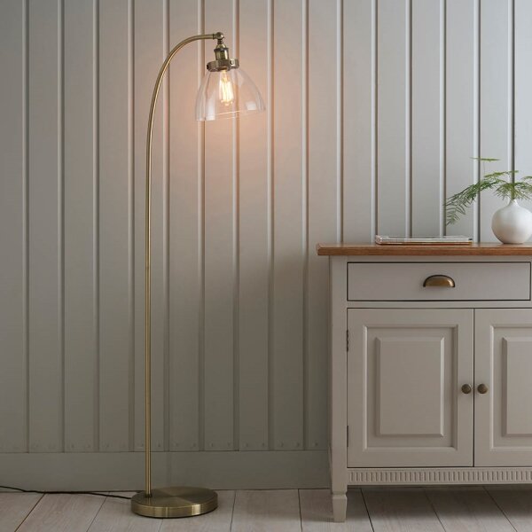 Endon 77860 - Stojacia lampa HANSEN 1xE27/40W/230V mosadz
