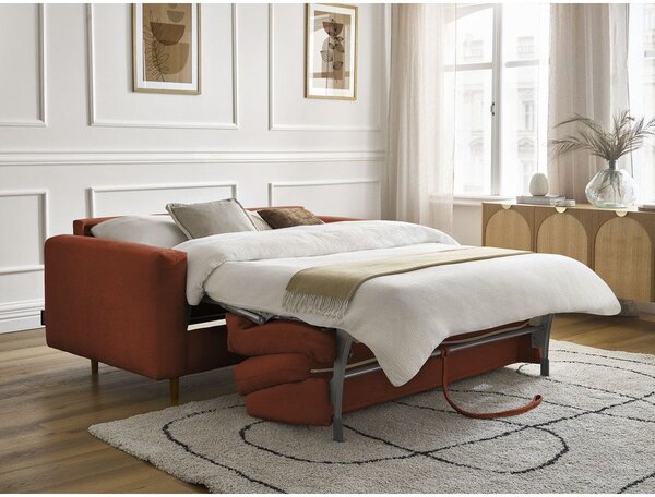 Oranžová pohovka na každodenné spanie/rozkladacia 200 cm Cocoone – Bobochic Paris