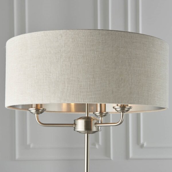 Endon 94359 - Stojacia lampa HIGHCLERE 3xE14/40W/230V béžová/lesklý chróm