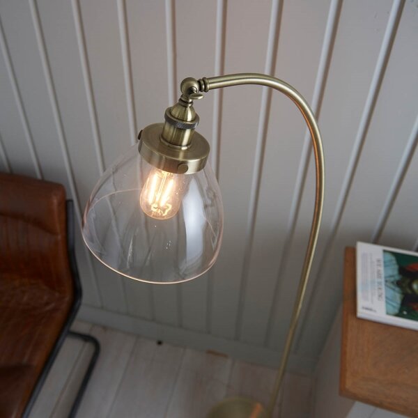 Endon 77860 - Stojacia lampa HANSEN 1xE27/40W/230V mosadz