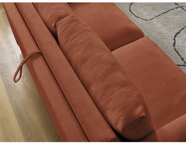 Oranžová pohovka na každodenné spanie/rozkladacia 200 cm Cocoone – Bobochic Paris