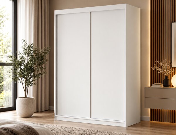 ŠATNÍKOVÁ SKRIŇA S POSUVNÝMI DVERAMI EMA BIELA 150 cm