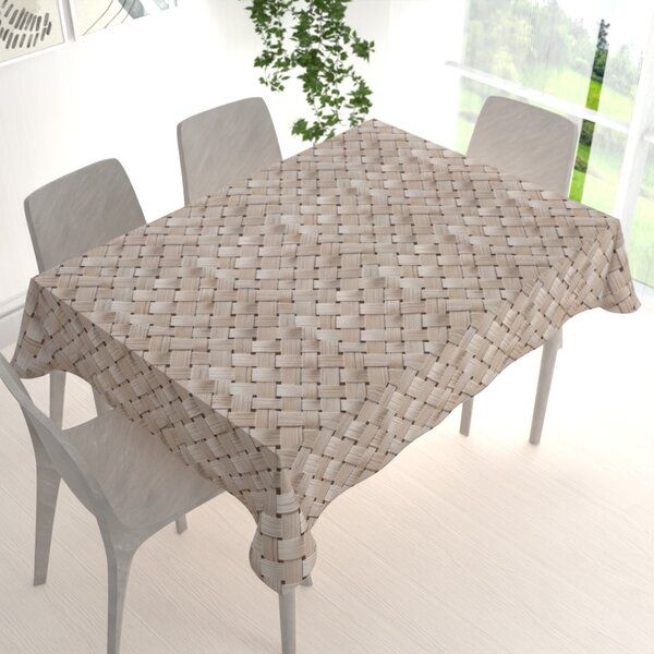Biante Dekoračný obdĺžnikový obrus Terra TRA-002 Béžový pletený vzor 50x100 cm