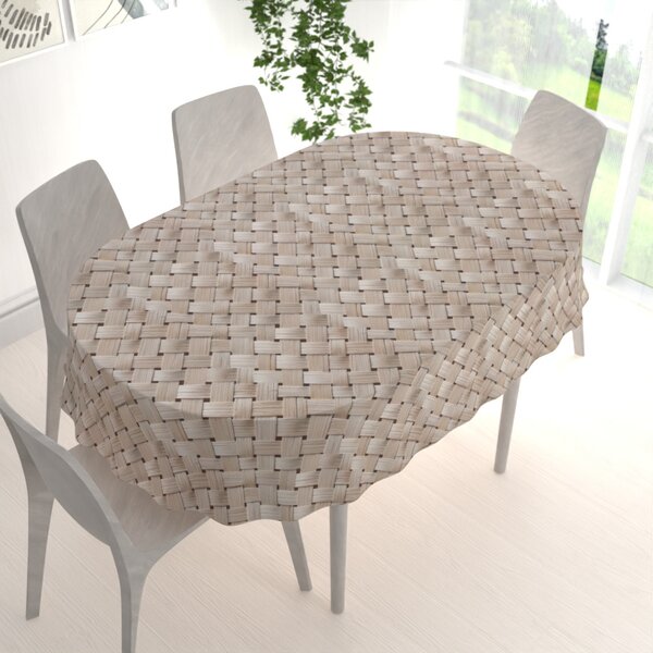 Biante Dekoračný oválny obrus Terra TRA-002 Béžový pletený vzor 50x100 cm