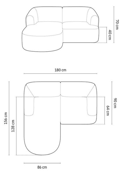Zelená zamatová rohová pohovka (ľavý roh/s leňoškou) Campi – Cosmopolitan Design
