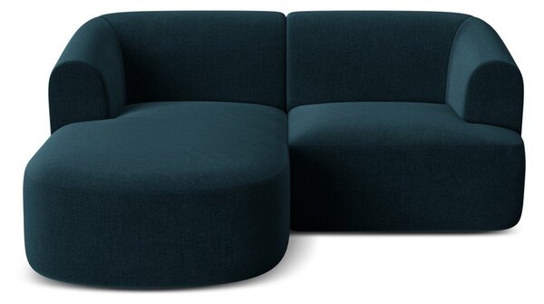 Zamatová rohová pohovka v petrolejovej farbe (ľavý roh/s leňoškou) Campi – Cosmopolitan Design