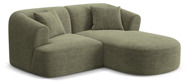 Zelená menčestrová rohová pohovka (pravý roh/s leňoškou) Campi – Cosmopolitan Design