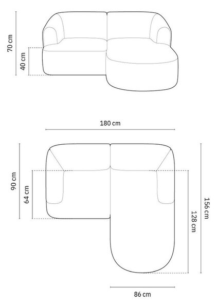 Zelená zamatová rohová pohovka (pravý roh/s leňoškou) Campi – Cosmopolitan Design