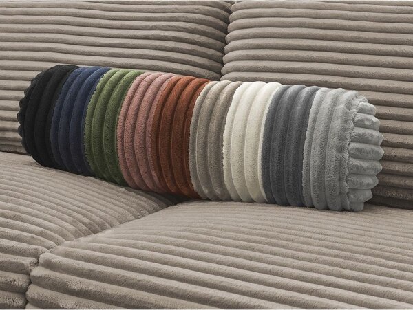 Taupe menčestrová pohovka na každodenné spanie/rozkladacia 220 cm Hugo – Bobochic Paris
