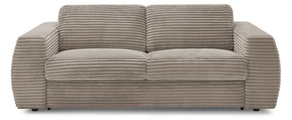 Taupe menčestrová pohovka na každodenné spanie/rozkladacia 220 cm Hugo – Bobochic Paris