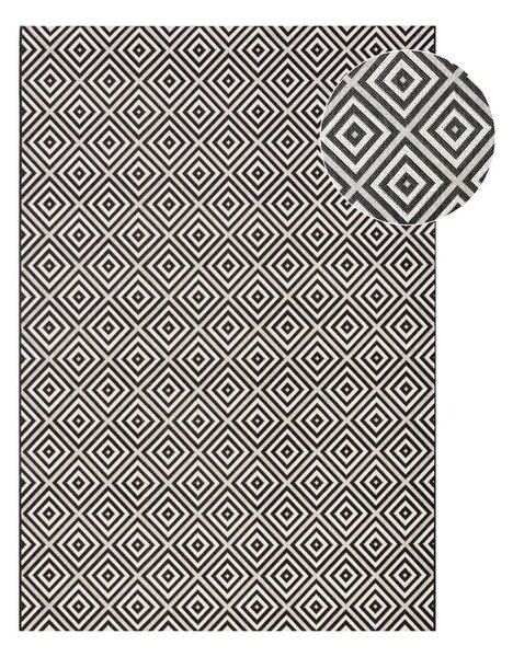 Čierno-biely vonkajší koberec NORTHRUGS Karo, 200 × 290 cm