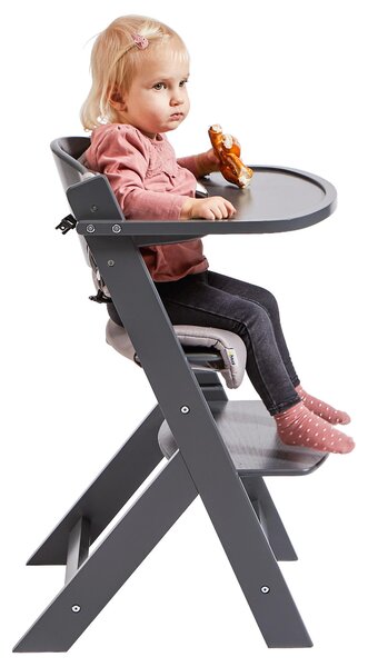 DETSKÁ JEDÁLENSKÁ STOLIČKA, buk, tmavosivá My Baby Lou - Izby pre bábätká