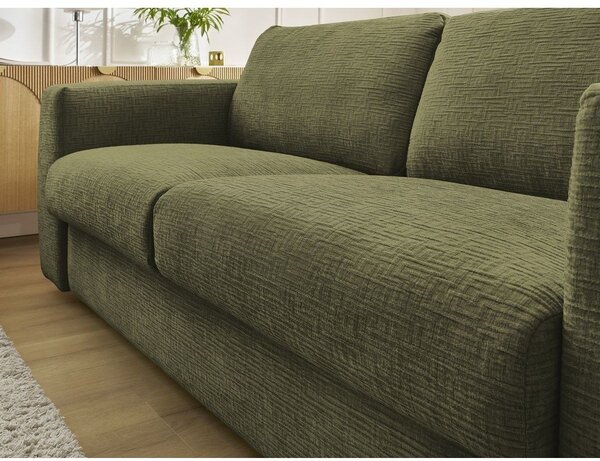 Zelená ženilková pohovka na každodenné spanie/rozkladacia 220 cm Hugo – Bobochic Paris