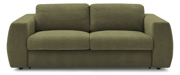Zelená ženilková pohovka na každodenné spanie/rozkladacia 220 cm Hugo – Bobochic Paris