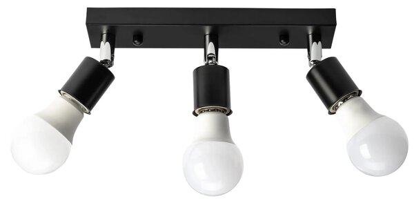 Toolight - Bodová stropná lampa Spot 3 - čierna - APP699-3C