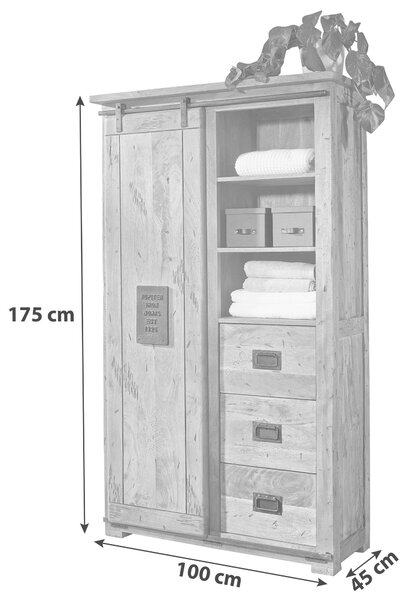 VYSOKÁ KOMODA, mangové drevo, prírodná farba, 100/175/45 cm Livetastic - Online Only drobný nábytok, Online Only