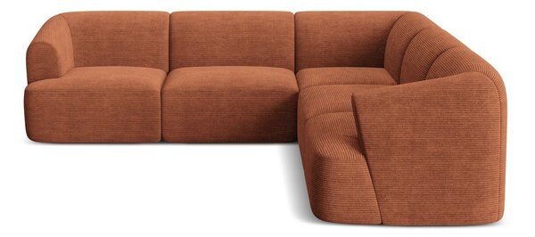 Menčestrová rohová pohovka v terakotovej farbe Campi – Cosmopolitan Design
