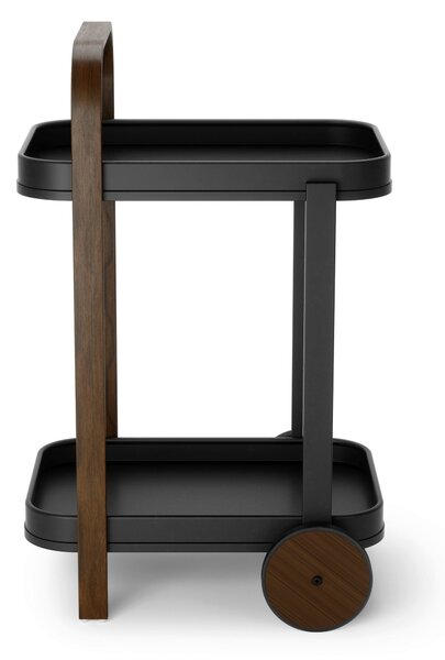 SERVÍROVACÍ VOZÍK, čierna, farba vlašského orecha, 44/80/50 cm Umbra - Barový nábytok, Online Only