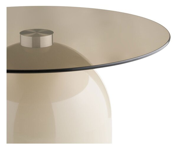 Béžový okrúhly konferenčný stolík so sklenenou doskou ø 70 cm Ravello – House Nordic