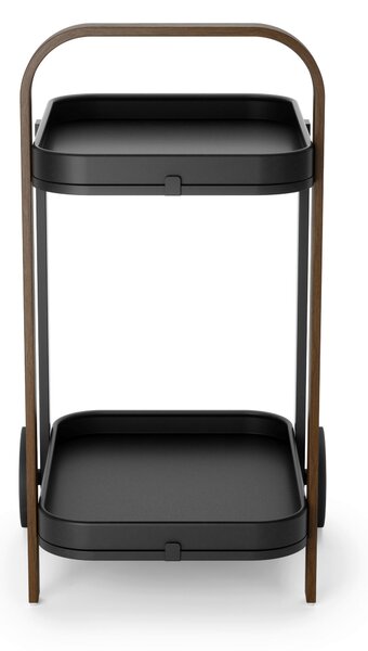 SERVÍROVACÍ VOZÍK, čierna, farba vlašského orecha, 44/80/50 cm Umbra - Barový nábytok, Online Only