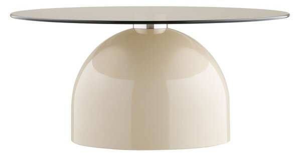 Béžový okrúhly konferenčný stolík so sklenenou doskou ø 70 cm Ravello – House Nordic