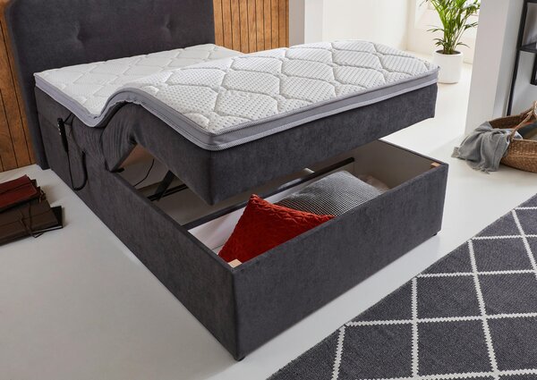 BOXSPRINGOVÁ POSTEĽ, 100/200 cm, sivá Livetastic - Online Only spálne, Online Only