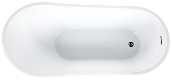 Voľne stojaca vaňa čierna sanitárny akrylát 170 x 78 cm oválny tvar moderný štýl kúpeľňa