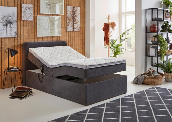 BOXSPRINGOVÁ POSTEĽ, 100/200 cm, sivá Livetastic - Online Only spálne, Online Only