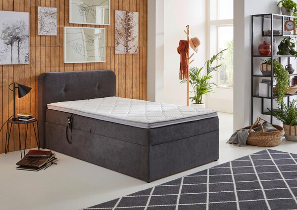 BOXSPRINGOVÁ POSTEĽ, 100/200 cm, sivá Livetastic - Online Only spálne, Online Only