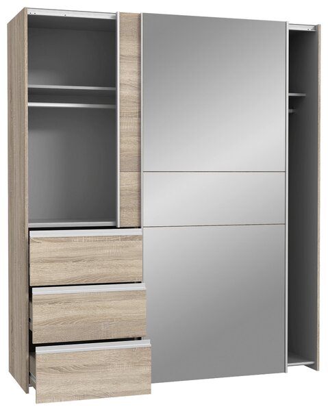 ŠAT. SKRIŇA S POSUV. DVERAMI, dub sonoma, 170/200/61 cm Carryhome - Skrine