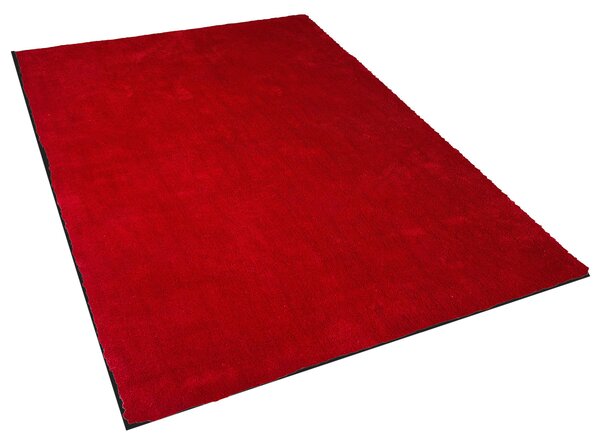 Koberec červený 200 x 300 cm moderný všívaný strojom obdĺžnikový huňatý s vysokým vlasom