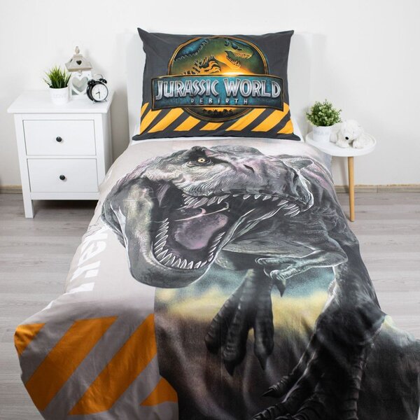 Bavlnené detské obliečky na jednolôžko 140x200 cm Jurassic World "T-Rex" – Jerry Fabrics