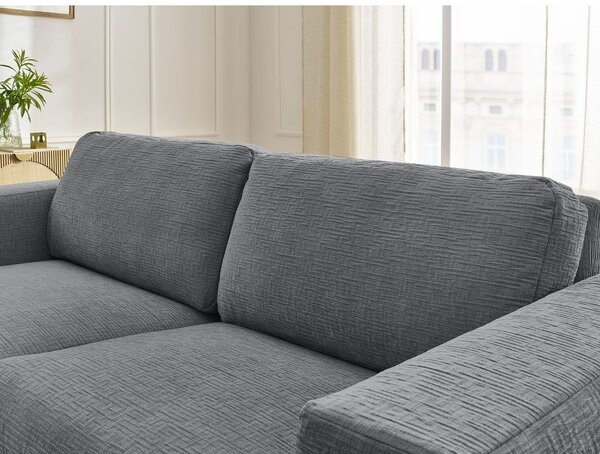 Tmavosivá ženilková pohovka na každodenné spanie/rozkladacia 220 cm Hugo – Bobochic Paris