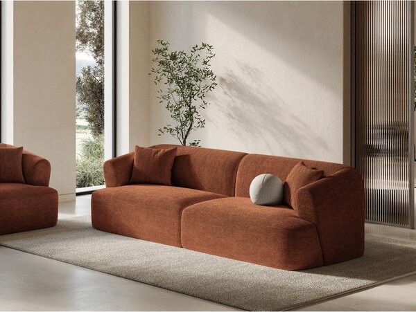 Menčestrová pohovka v terakotovej farbe 255 cm Campi – Cosmopolitan Design