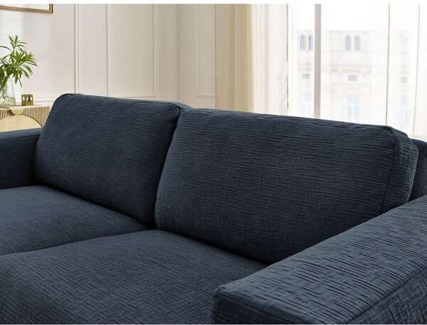 Tmavomodrá ženilková pohovka na každodenné spanie/rozkladacia 220 cm Hugo – Bobochic Paris