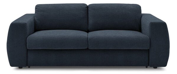 Tmavomodrá ženilková pohovka na každodenné spanie/rozkladacia 220 cm Hugo – Bobochic Paris