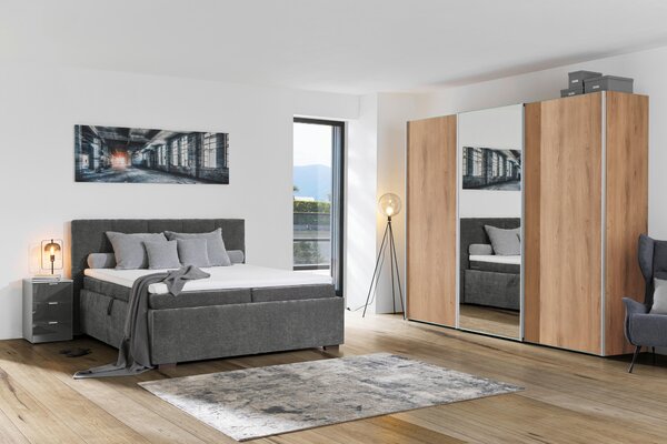 ČALÚNENÁ POSTEĽ, 180/200 cm, grafitová Esposa - Postele
