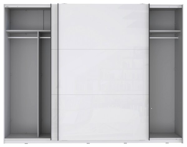 ŠAT. SKRIŇA S POSUV. DVERAMI, biela, biela s vysokým leskom, 269,9/209,7/61,2 cm home24 - Skrine