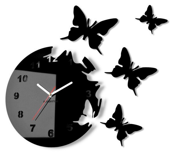 Nástenné hodiny s motýľmi