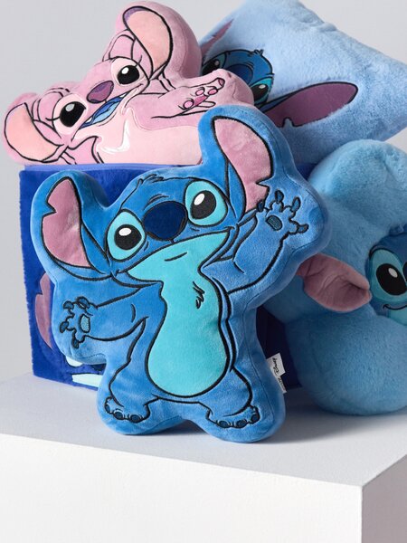 Sinsay - Ozdobný vankúš Stitch - svetlomodrá