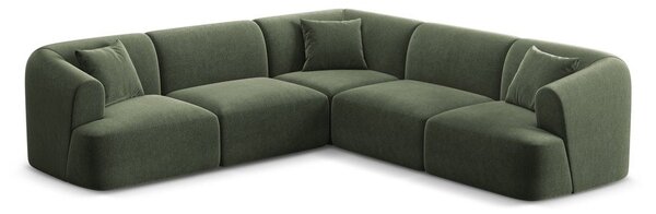 Zelená zamatová rohová pohovka Campi – Cosmopolitan Design