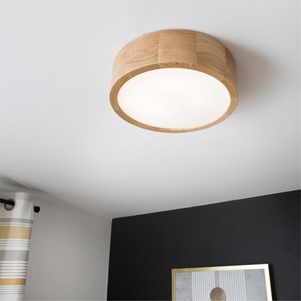 Stropné svietidlo OAK 1xE27/60W/230V dub, pr. 27,5 cm