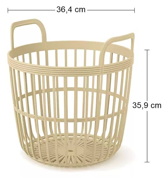 Plastový univerzálny kôš s úchytkami IKPIO370 37 cm - béžová