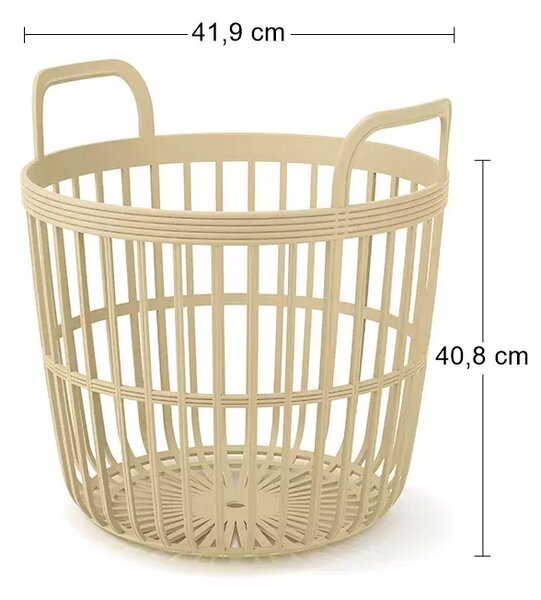 Plastový univerzálny kôš s úchytkami IKPIO430 43 cm - béžová