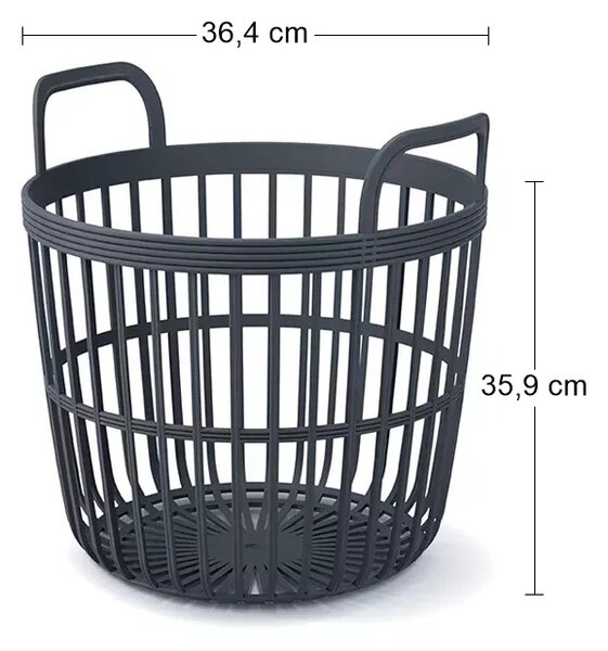 Plastový univerzálny kôš s úchytkami IKPIO370 37 cm - antracit